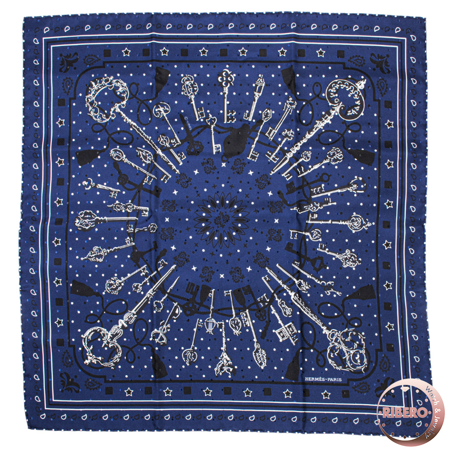 エルメス カレ55 Les Cles Bandana レ・クレ・バンダナ スカーフ
