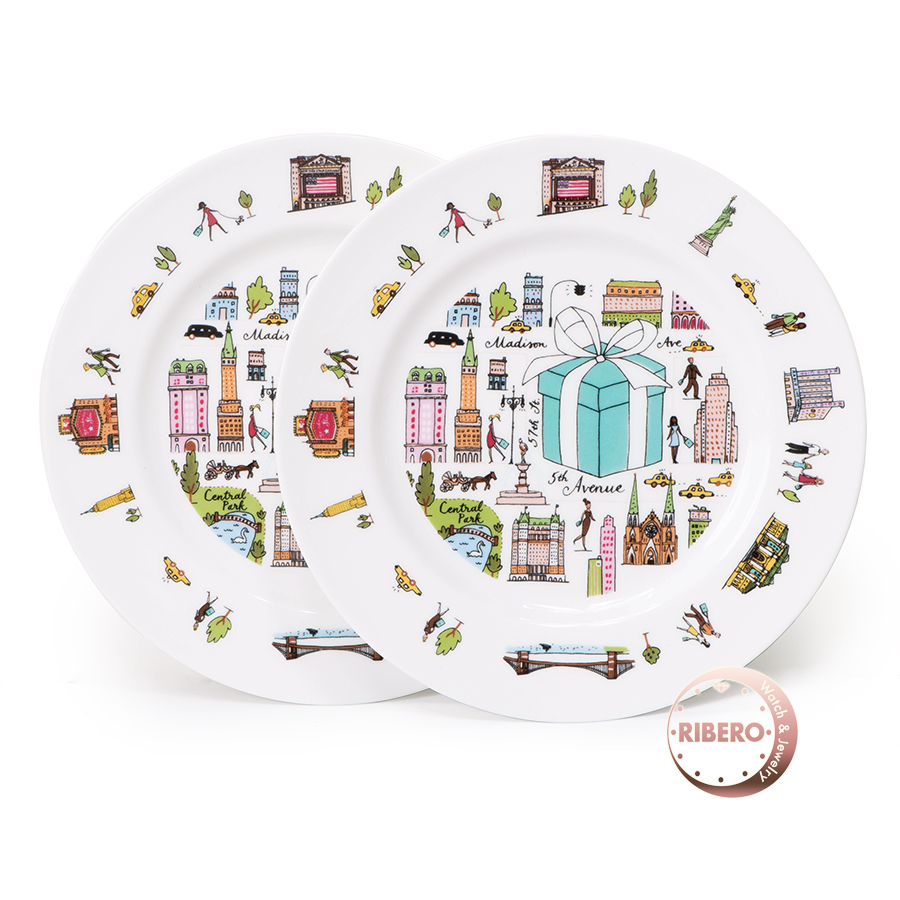 ティファニー 5thアベニュー デザートプレート ペアセット