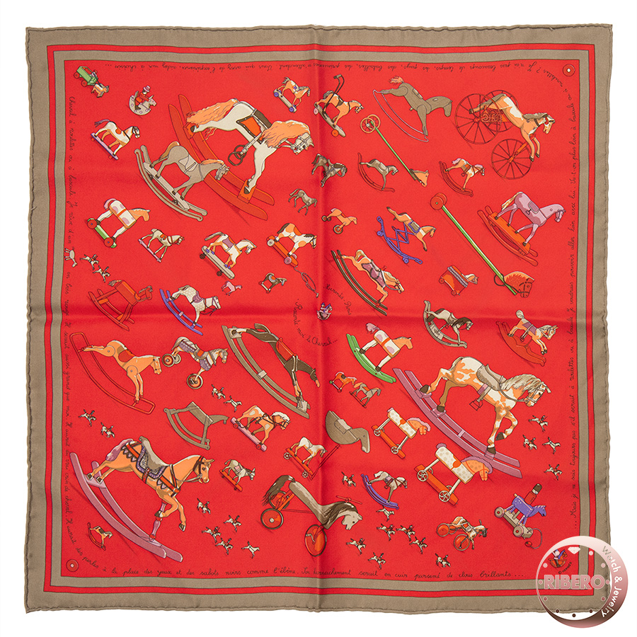 エルメス ガヴロッシュ　Raconte moi le cheval お馬の話をして スカーフ