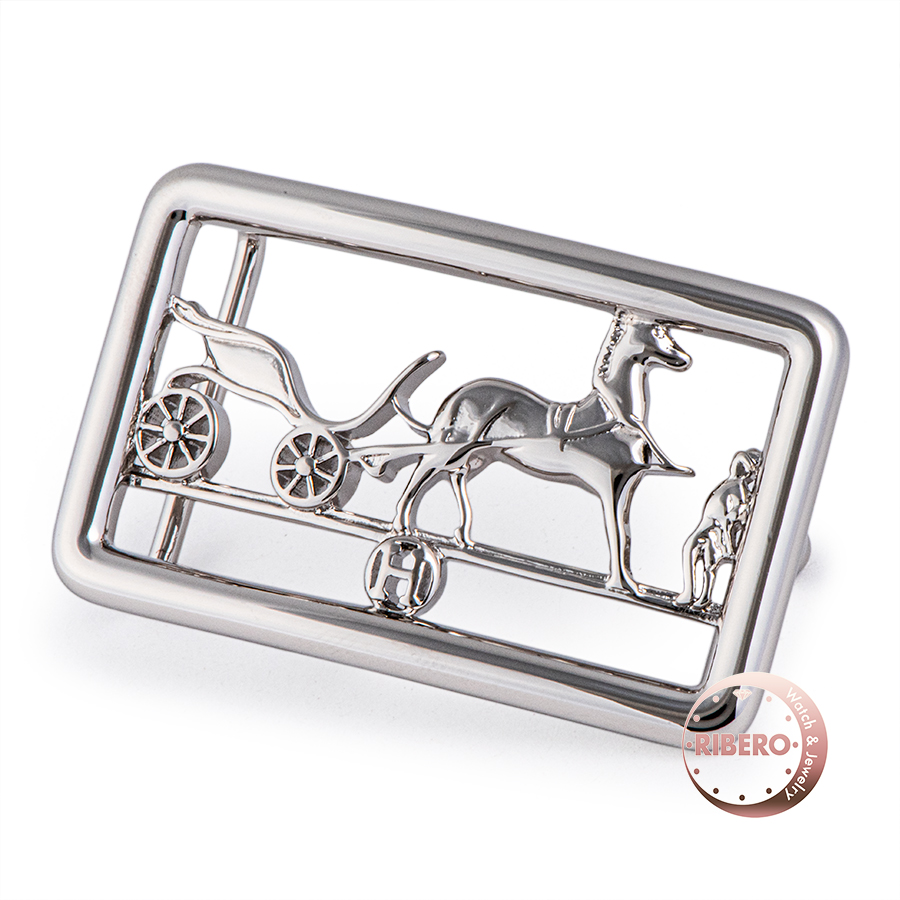 エルメス バックル　デュック(四輪馬車)とタイガー(従者)