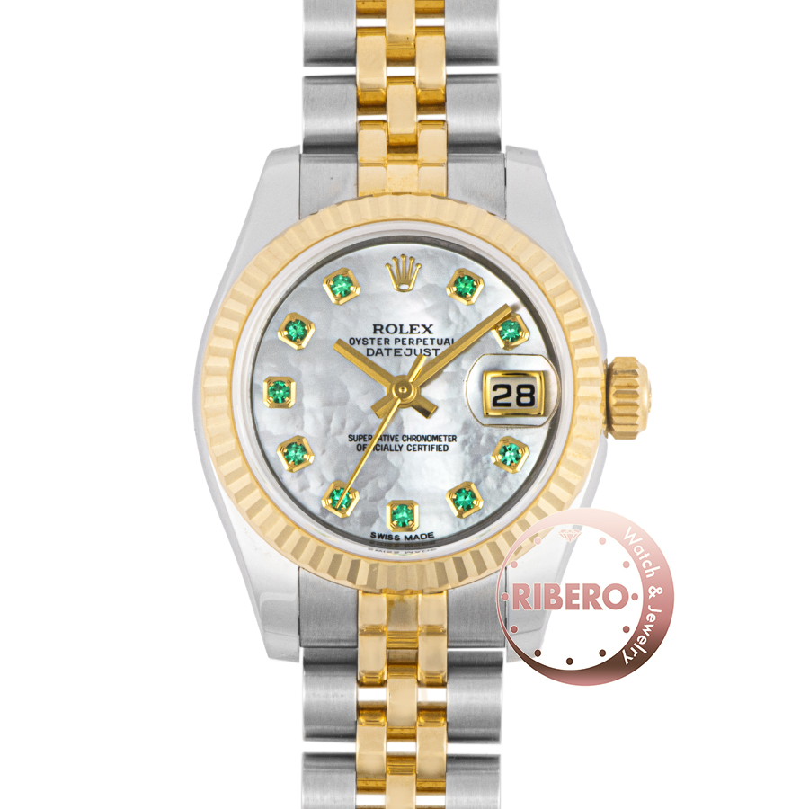 ロレックス デイトジャスト 179173NGE エメラルド10ポイント