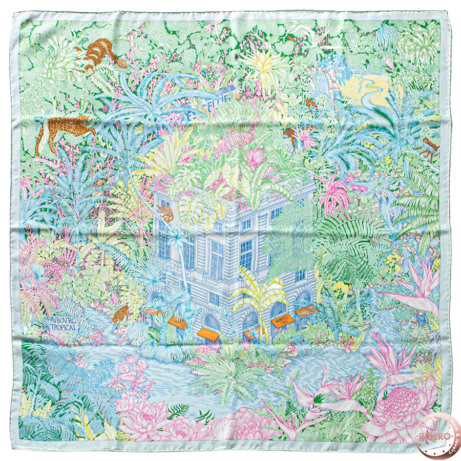 エルメス カレ90 Faubourg Tropical フォーブル トロピカル スカーフ