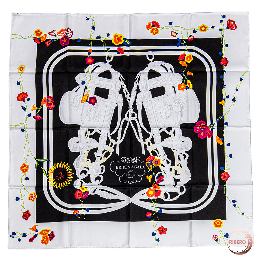 エルメス カレ90 Brides Fleuries ブリッド・フルリ スカーフ