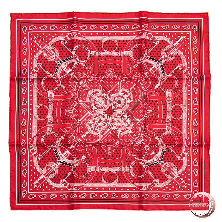 エルメス カレ55 Eperon d'Or Bandana エプロンドール(黄金の拍車) バンダナ スカーフ