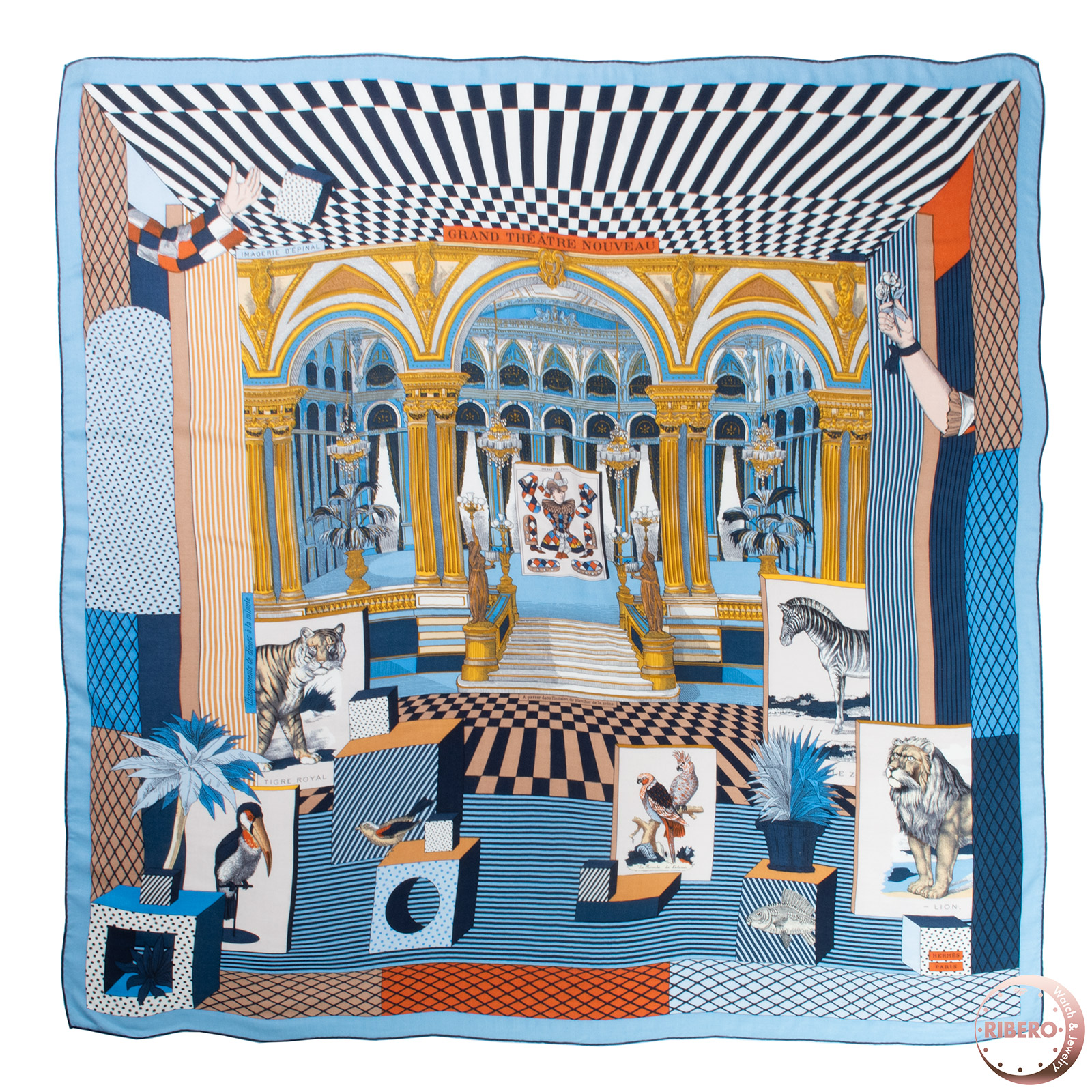 エルメス カレジェアン Grand Theatre Nouveau グラン・テアトル・ヌーヴォー スカーフ