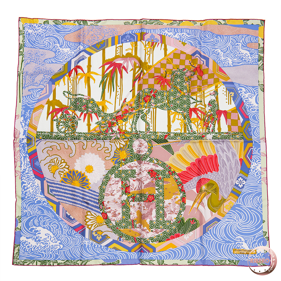 エルメス カレ90 Ex-Libris KIMONOS キモノ エクスリブリス スカーフ