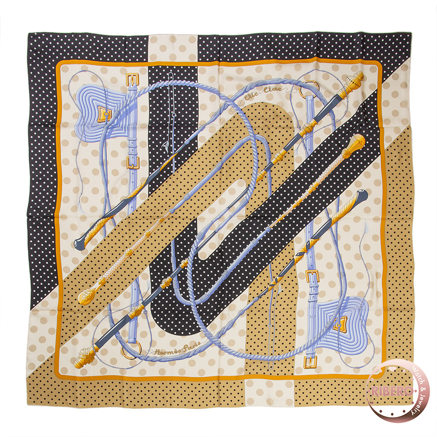 エルメス カレジェアン  Clic-Clac a Pois クリック・クラック・ドット スカーフ