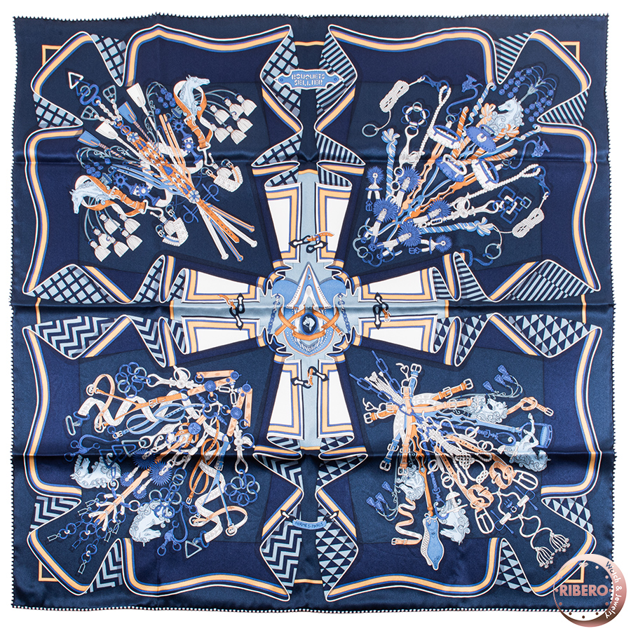 エルメス カレ70 Bouquets Sellier 鞍職人の花束 スカーフ