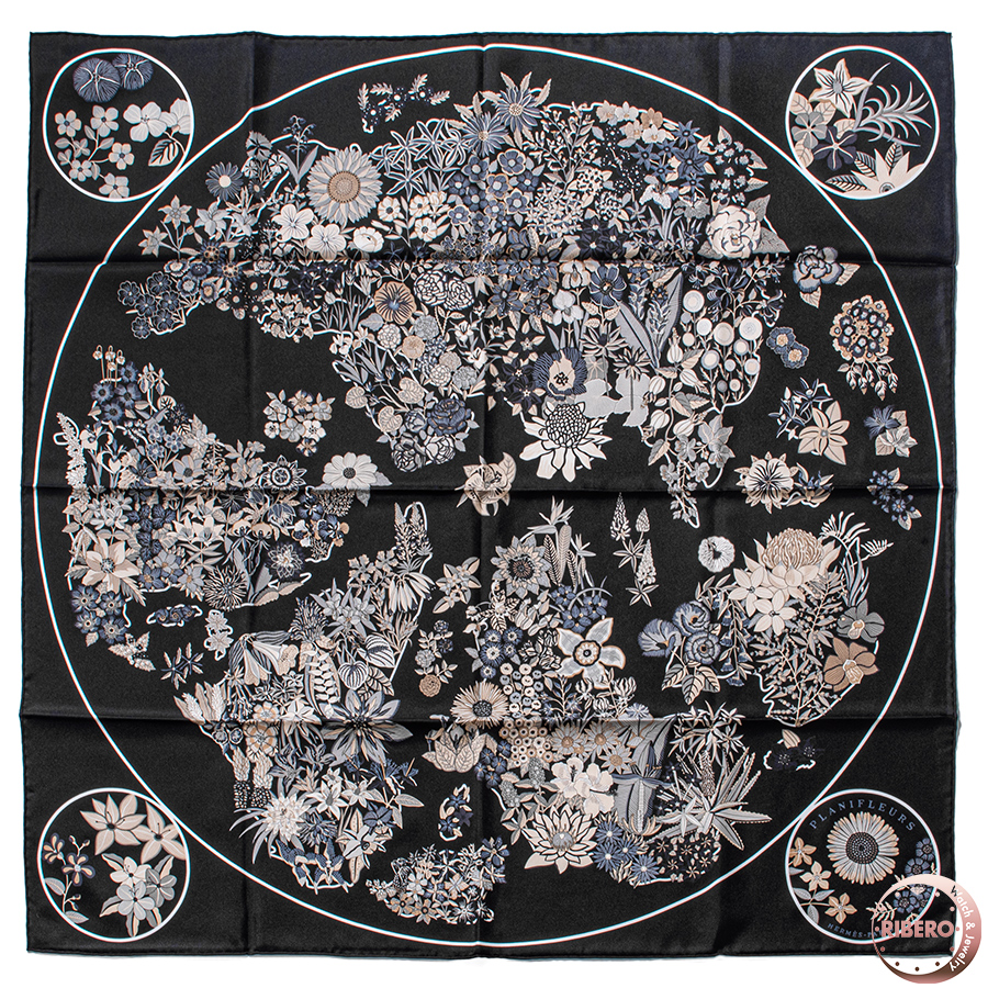 エルメス カレ90　Planifleurs プラニフルール スカーフ