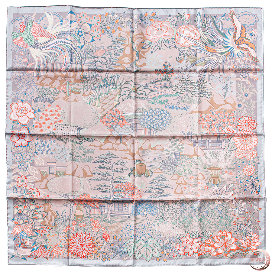 エルメス カレ90　Mille Feuilles de Soie ミルフィーユ・ドゥ・ソワ スカーフ