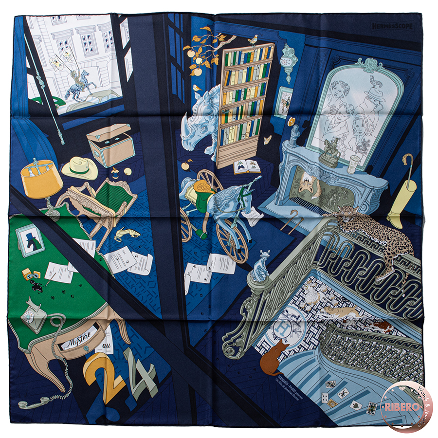 エルメス カレ90　Mystere au 24 24番地のミステリー スカーフ