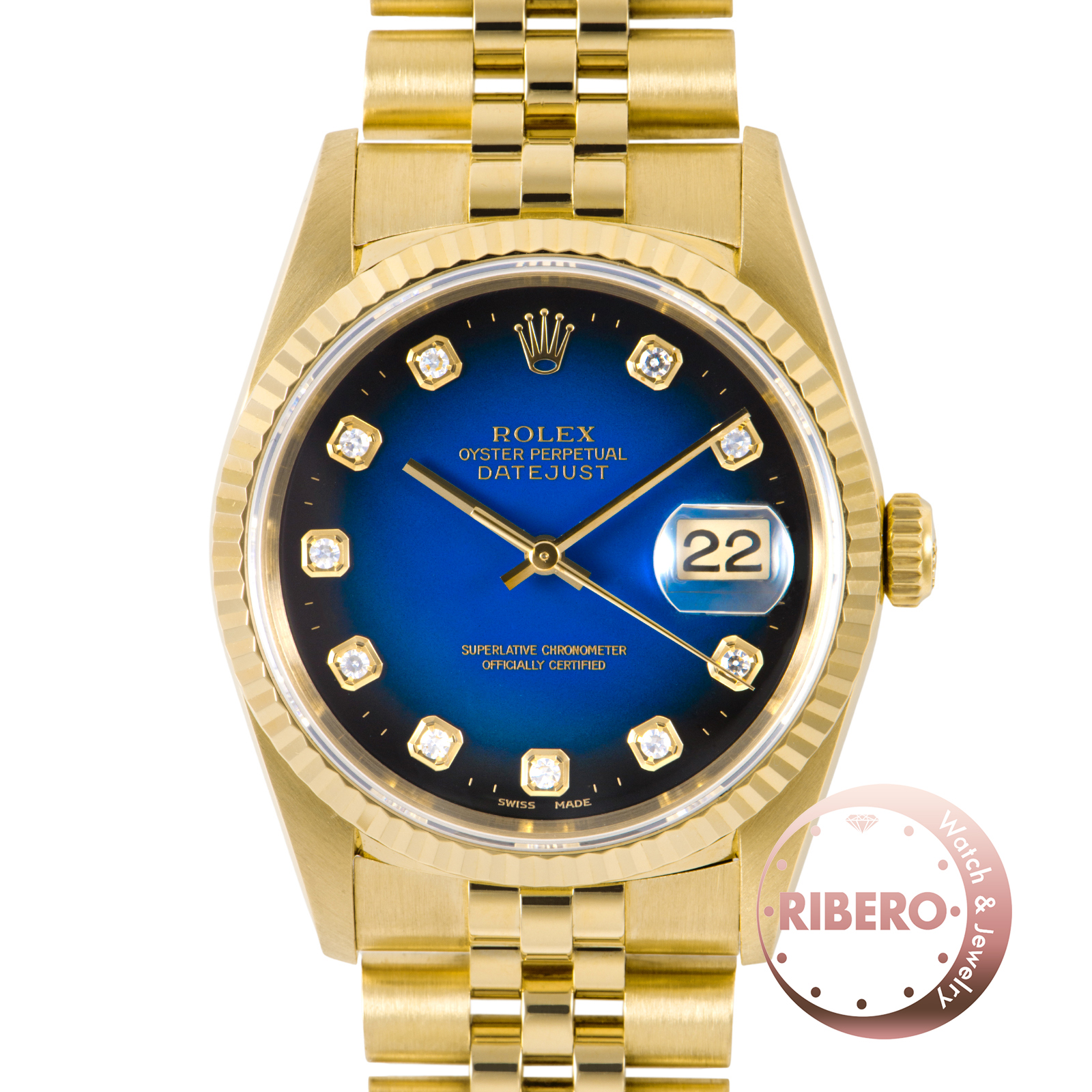 ロレックス デイトジャスト 16238G T番 ブルーグラデーション10PD