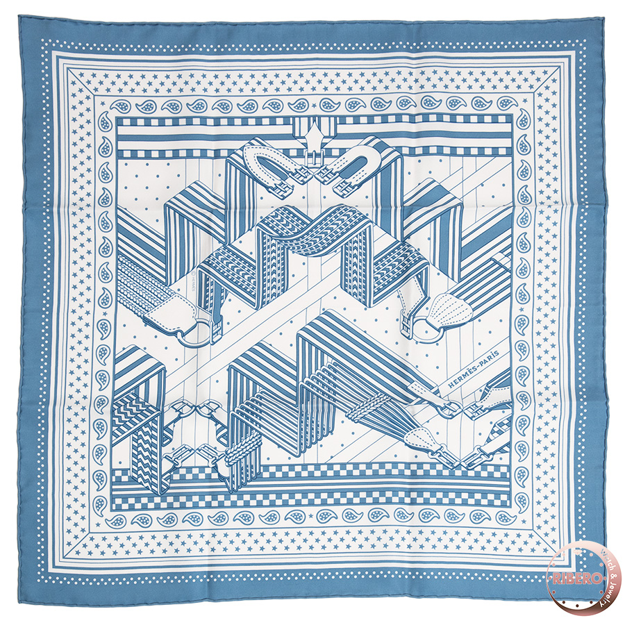 エルメス カレ55 Sangles en Zigzag bandana ジグザグのサングル スカーフ