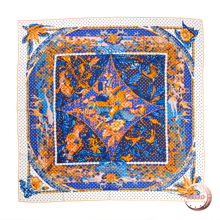 エルメス カレジェアン カレ140 Tropiques Poinconne トロピカル スカーフ