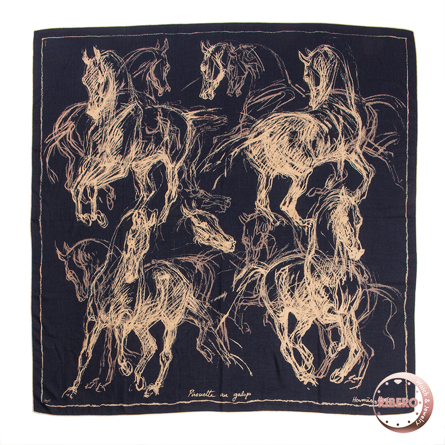 エルメス カレジェアン カレ140 Pirouette au Galop ギャロップのピルエット ショール