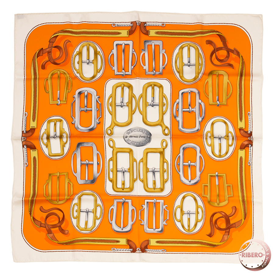 エルメス カレ70 Bouclerie D’Attelage アトラージュのバックル スカーフ