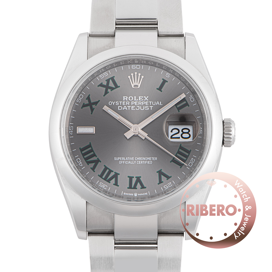 ロレックス デイトジャスト 126200 スレートグリーンローマンダイヤル