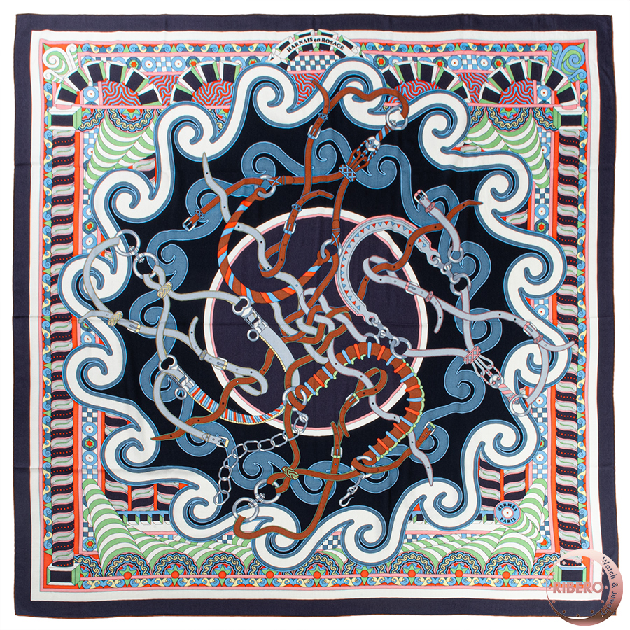 エルメス カレジェアン Harnais en Rosace ハーネスの薔薇窓 スカーフ