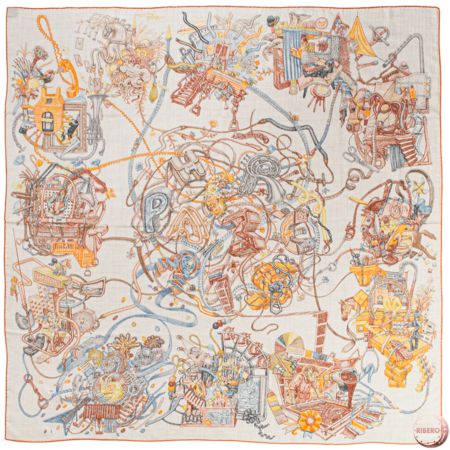 エルメス カレジェアン　Le Monde d'Hermes ｴﾙﾒｽの世界 スカーフ