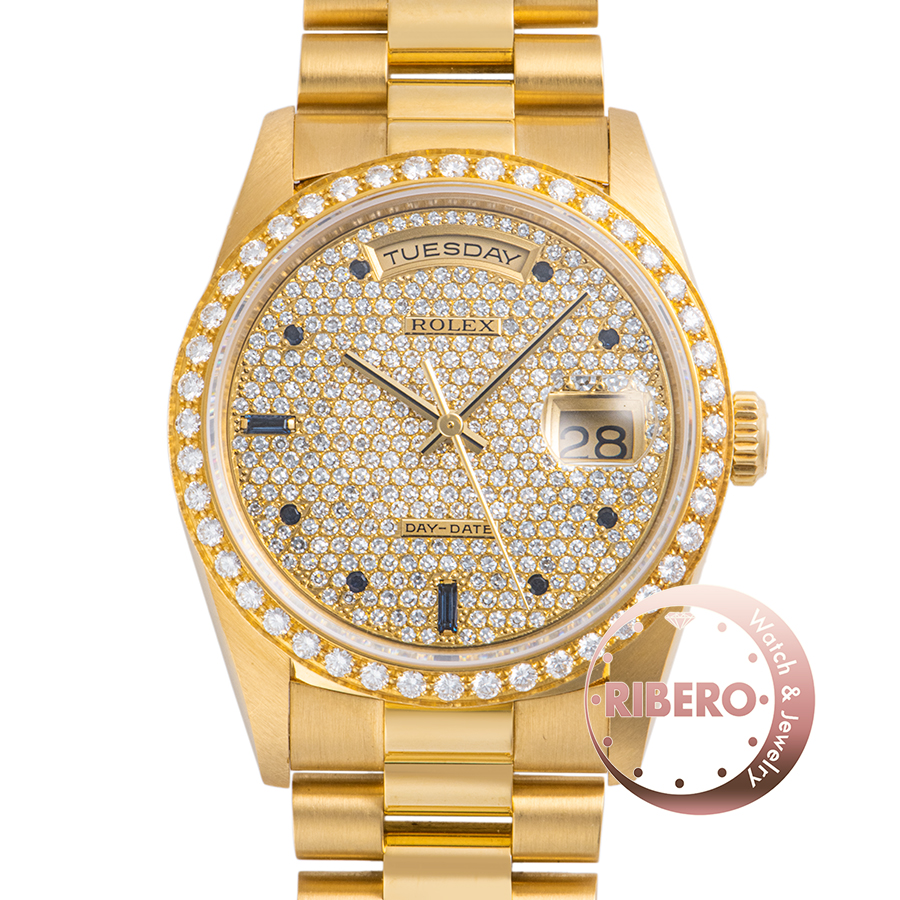 ロレックス 18348 E番 パヴェダイヤダイアル 10Pサファイヤ