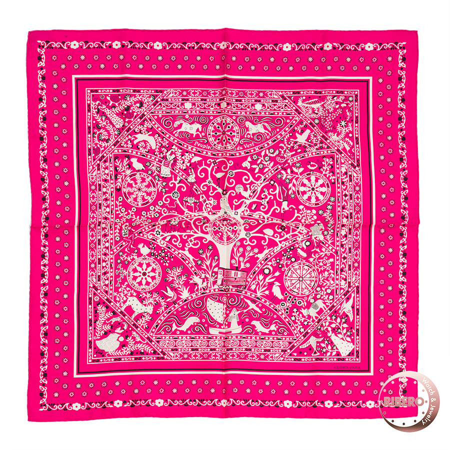 エルメス カレ55 Peuple du Vent 風の民 バンダナ スカーフ