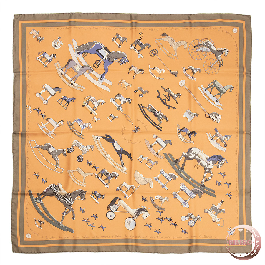 エルメス カレ90 Raconte moi le Cheval お馬の話をして スカーフ