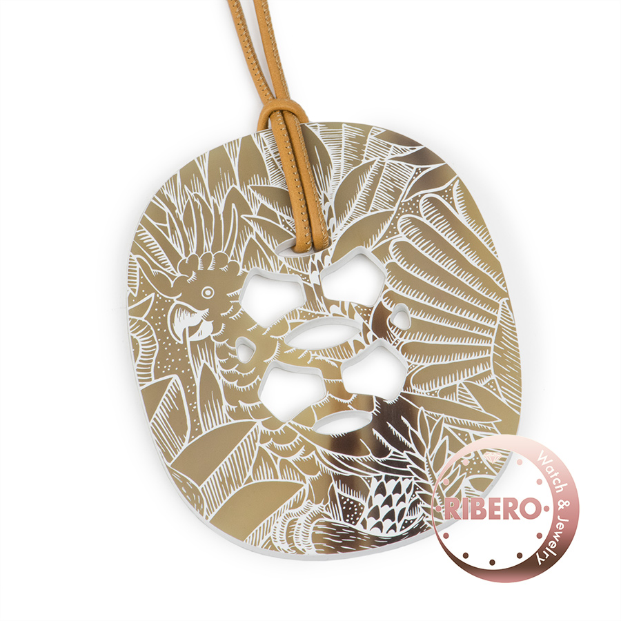 エルメス 動物のカモフラージュ オウム GM　 ネックレス