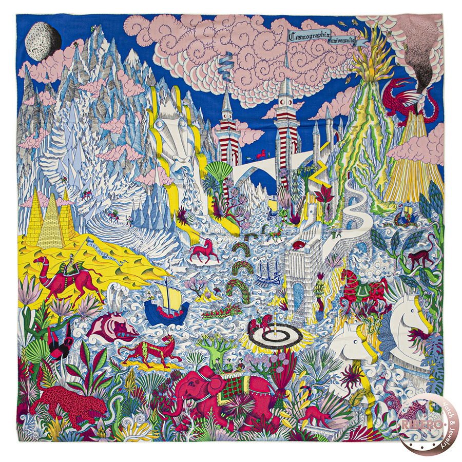 エルメス カレジェアン Cosmographia Universalis 宇宙誌 スカーフ