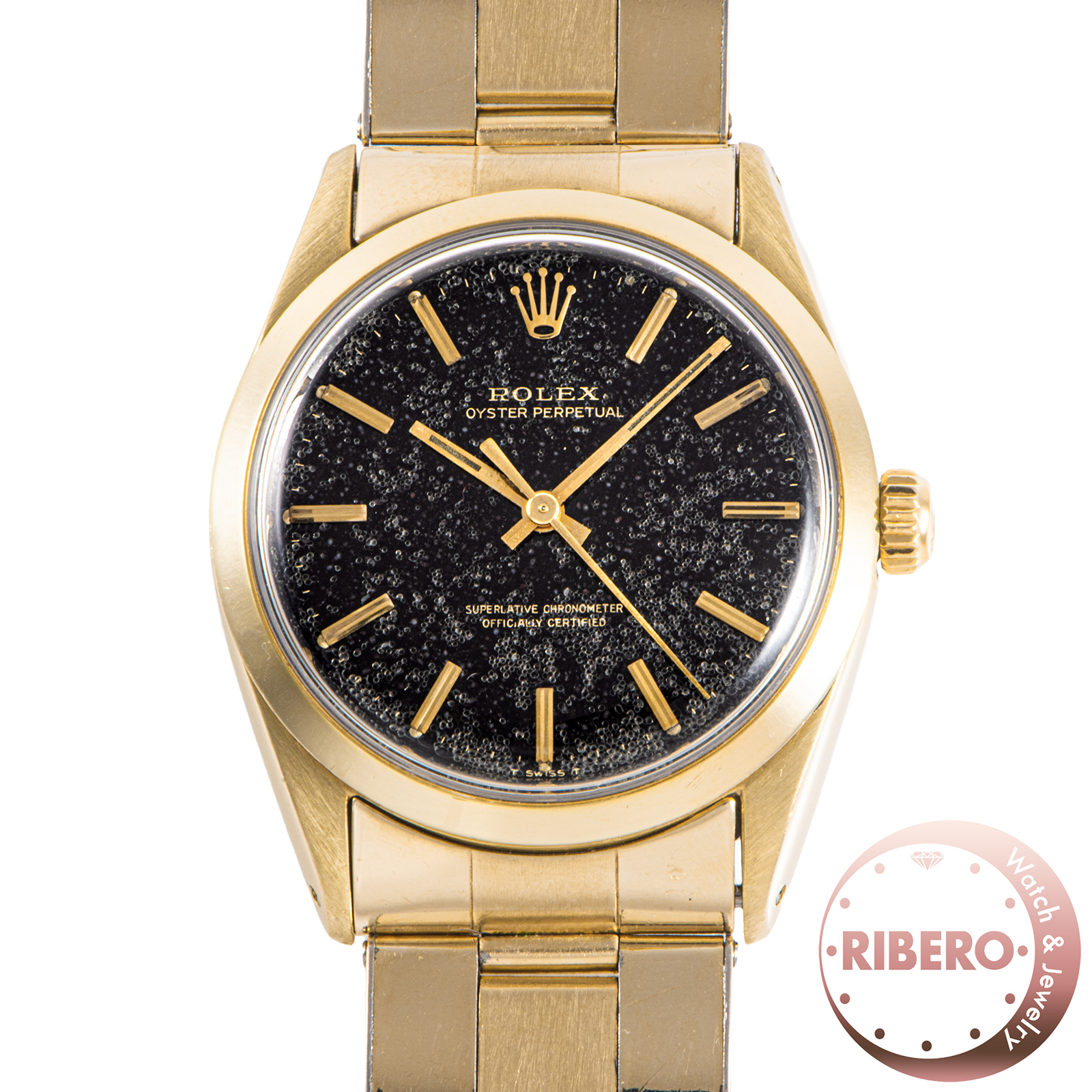 ロレックス オイスターパーペチュアル 1024 1972年製 ブラックミラーダイヤル Gilt Dial