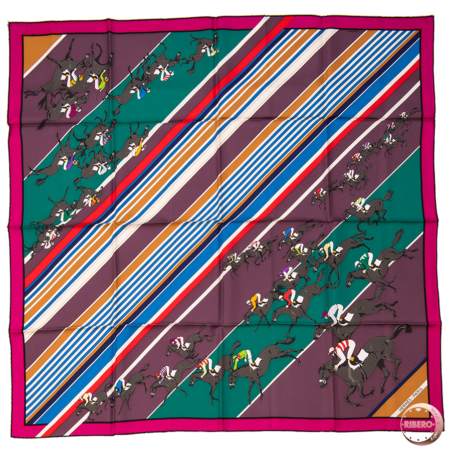 エルメス カレ90　les courses 競馬 スカーフ