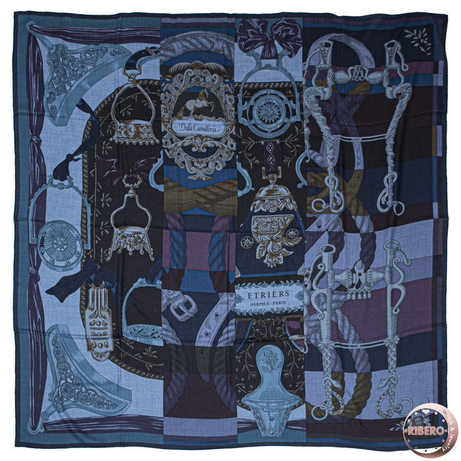 エルメス カレジェアン Cavalleria d' Etriers 騎兵の鐙 ショール