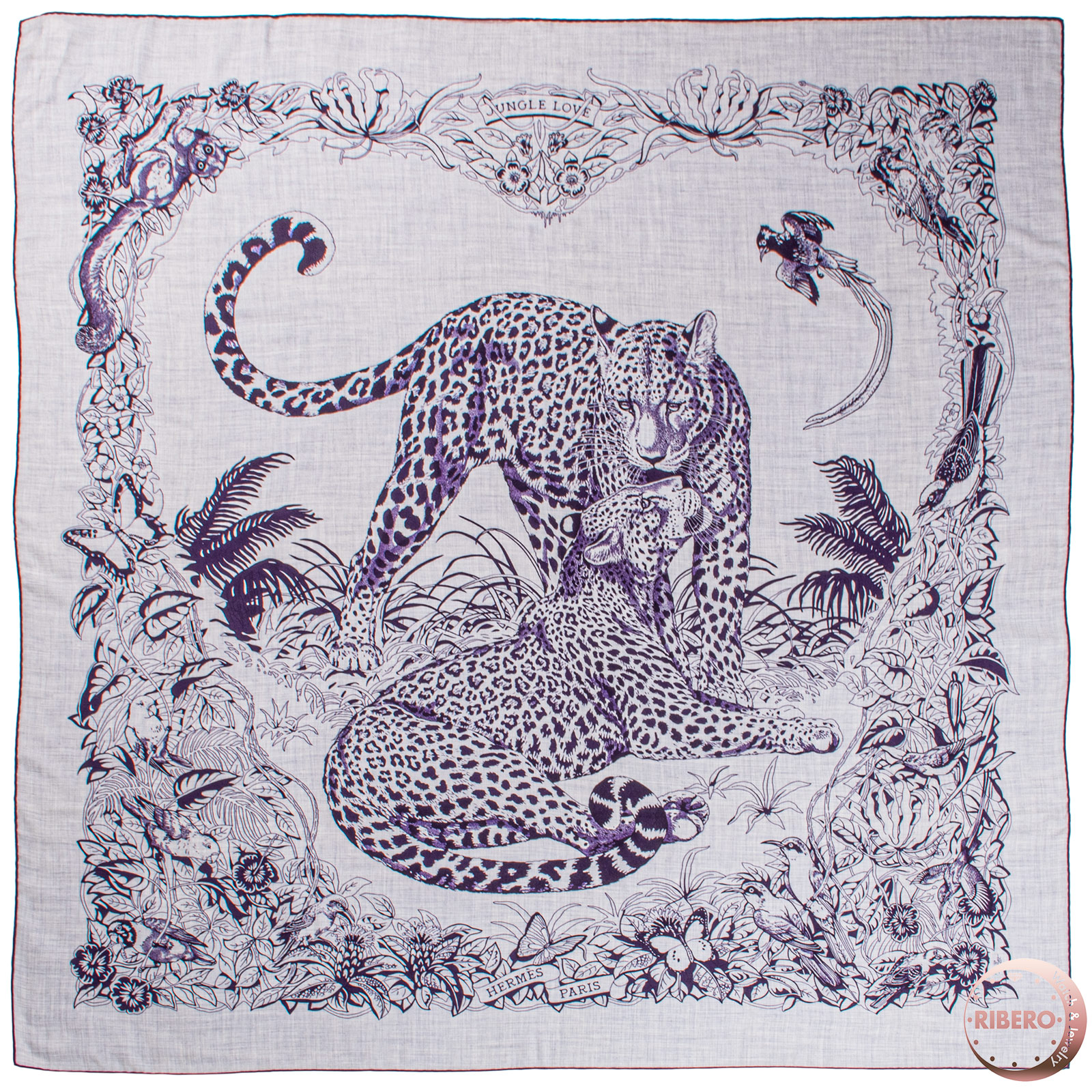 エルメス スカーフ カレ140 カレジェアン Jungle Love Tatoo ジャングルラブ タトゥー