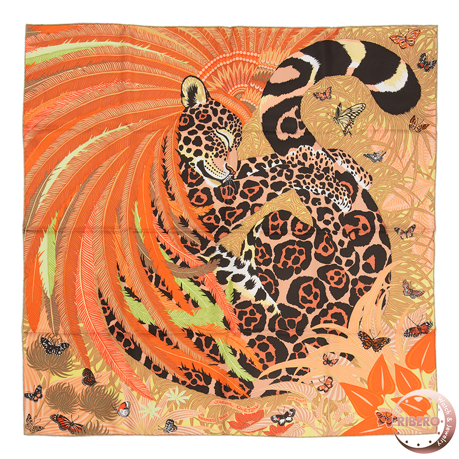 エルメス カレ90　Jaguar Quetzal ジャガーケツァール スカーフ