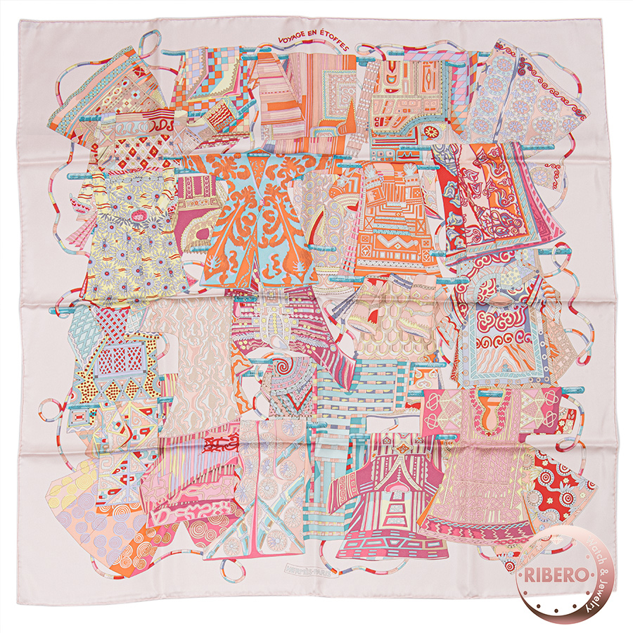 エルメス Voyage en Etoffes 世界の布地を巡る旅 スカーフ