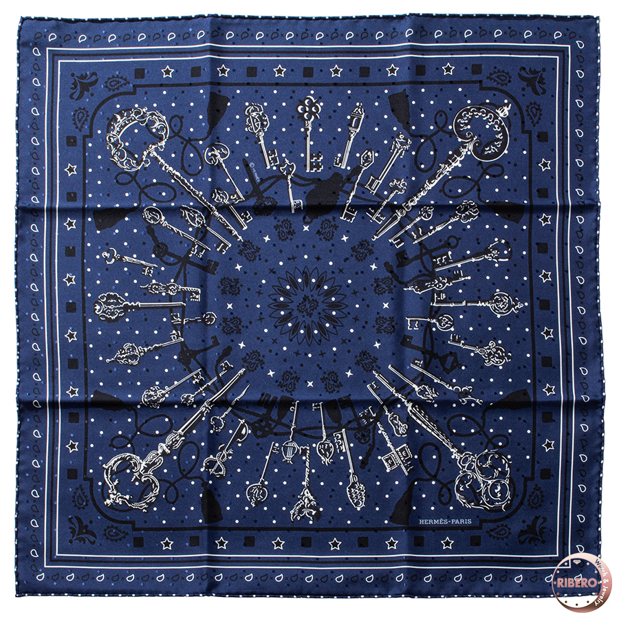 エルメス カレ55 Les Cles Bandana レ・クレ・バンダナ スカーフ