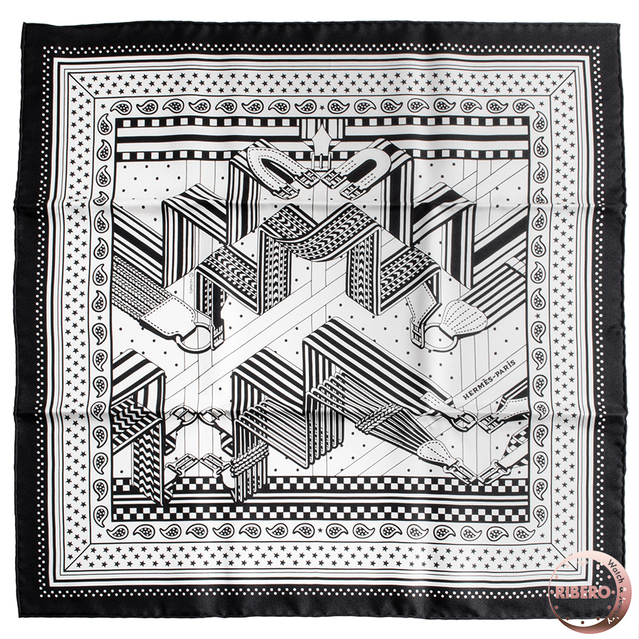 エルメス カレ55 Sangles en Zigzag bandana ジグザグのサングル スカーフ