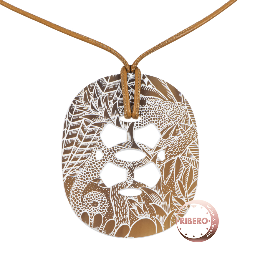 エルメス リフトPM ネックレス  動物カモフラージュ カメレオン