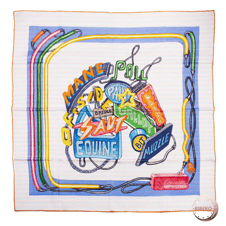 エルメス カレ70 Chevaloscope Neon Pointille シュヴァルスコープ ネオン ポワンティエ スカーフ