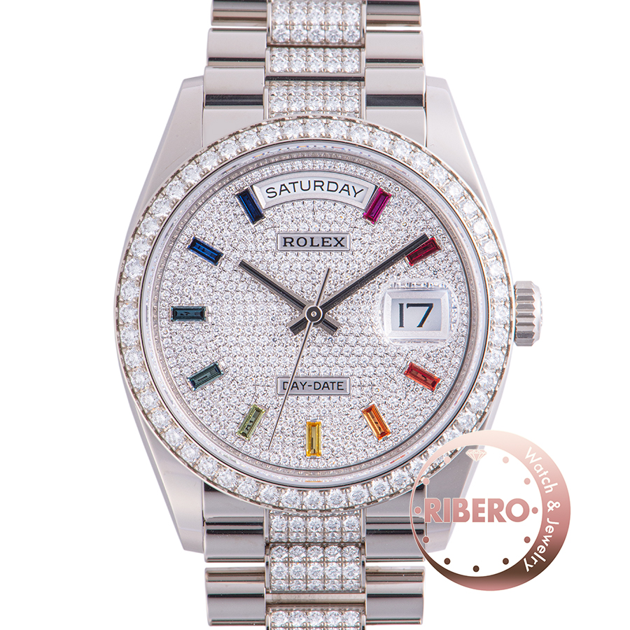 ロレックス デイデイト36 128349RBR レインボー