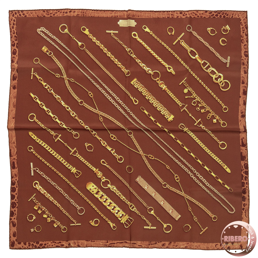 エルメス カレ70 Vintage Chaines et Gouremtte CHAINES & GOURMETTE スカーフ