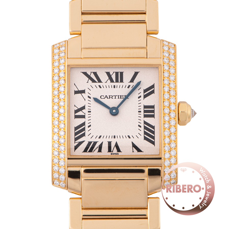 カルティエ タンクフランセーズ MM WE1008R8 サイドダイヤモンド