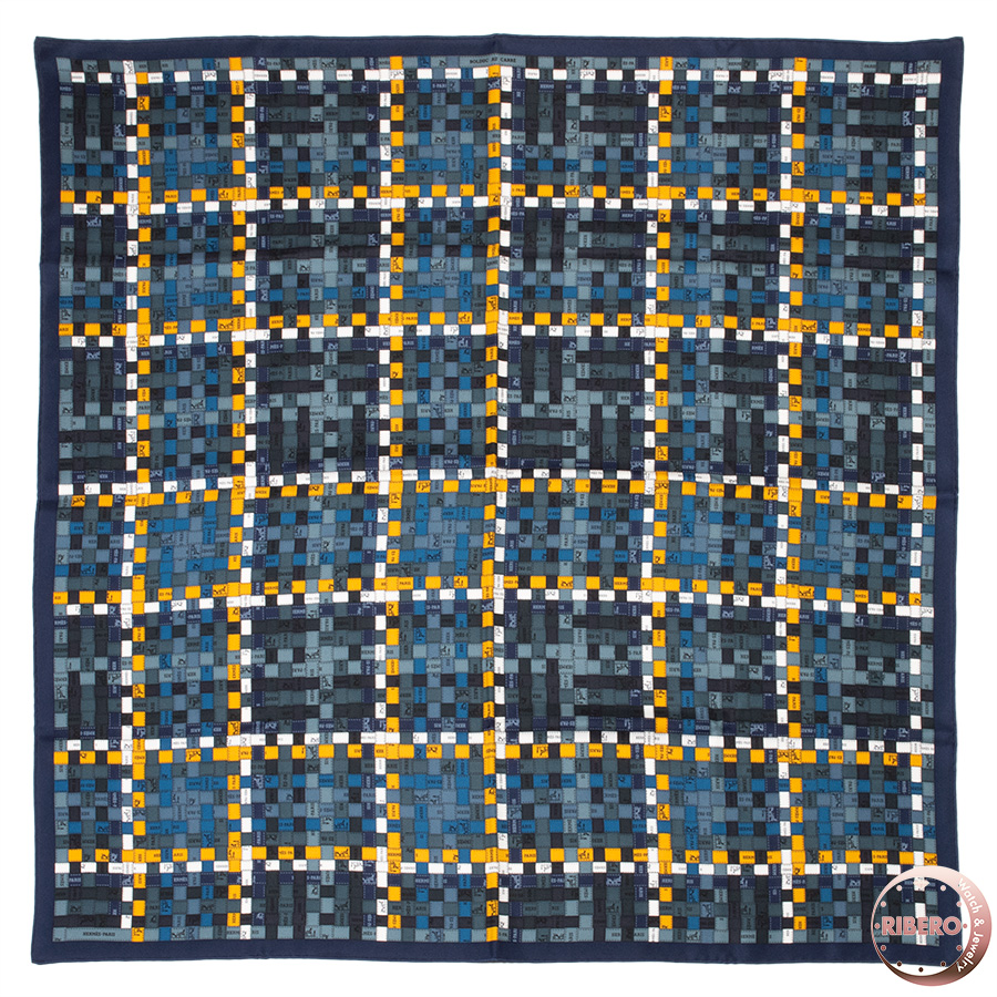 エルメス カレ90　Bolduc au Carre ボルデュックチェック スカーフ