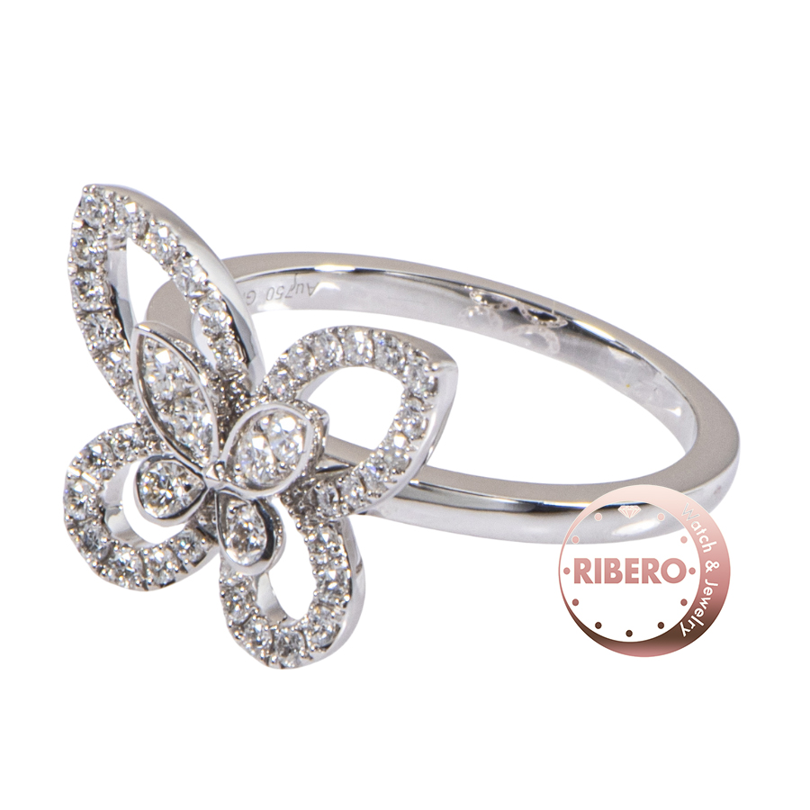 グラフ バタフライ シルエット ダイヤモンド ミニ リング 9.5号