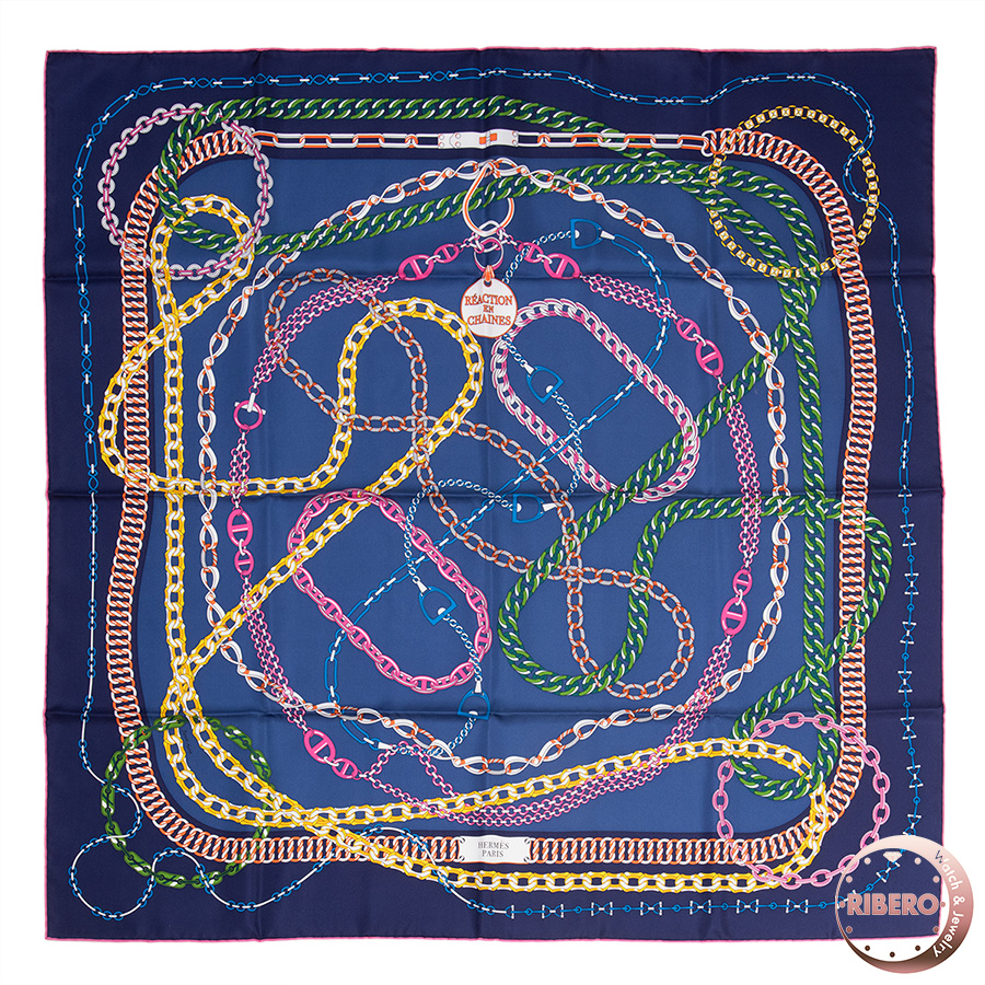 エルメス カレ90 Reaction en Chaines レアクション アン シェーヌ スカーフ