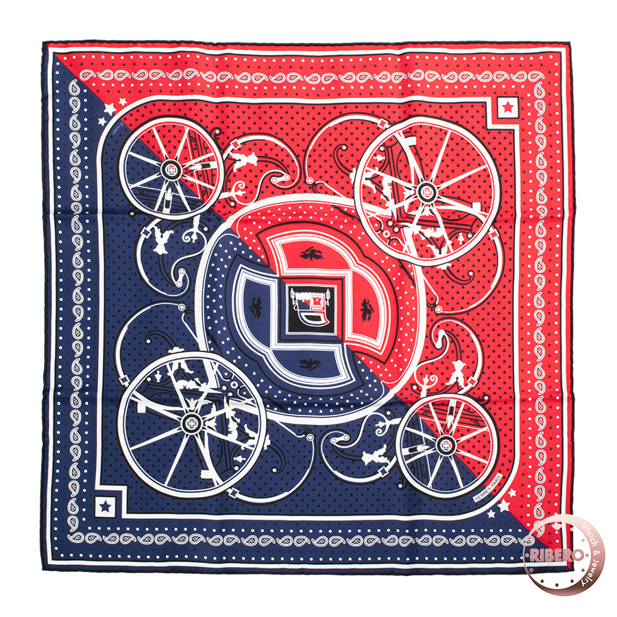 エルメス カレ55 Washington's Carriage Cut Bandana ジョージ・ワシントンの馬車 バンダナ スカーフ