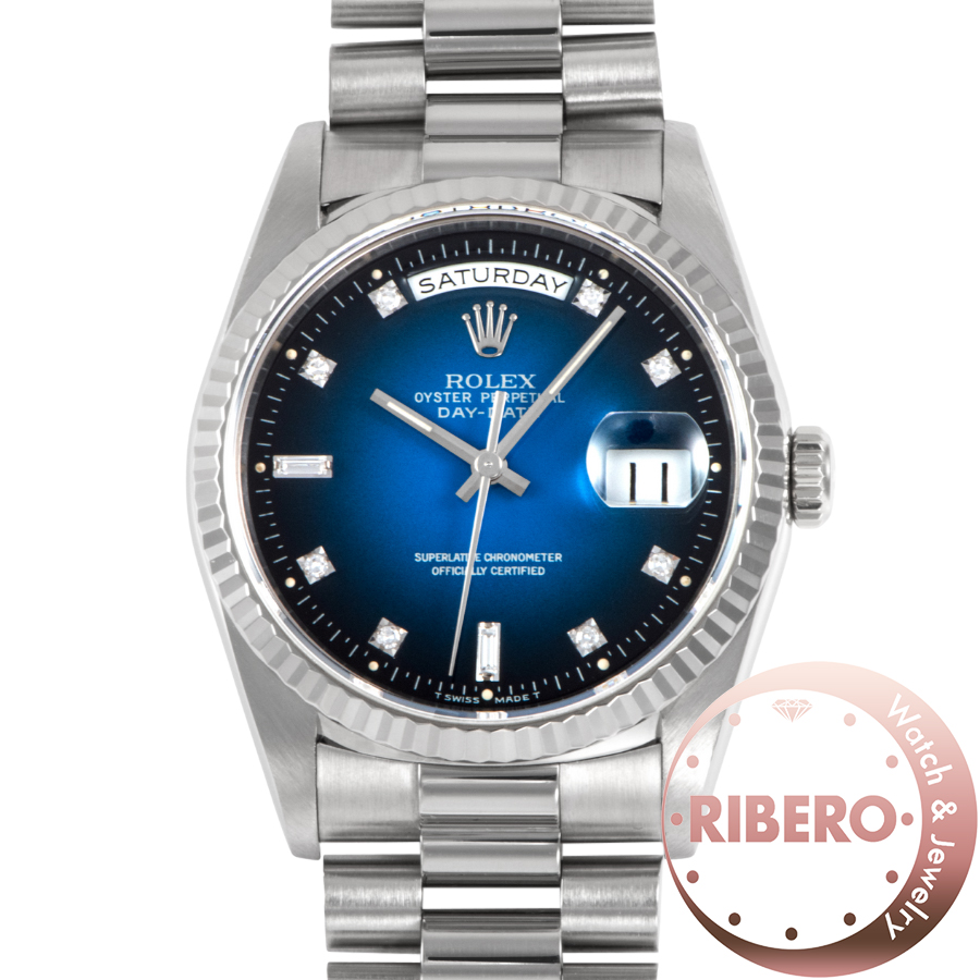 ロレックス デイデイト 18239A X番 ブルーグラデーション Tritium