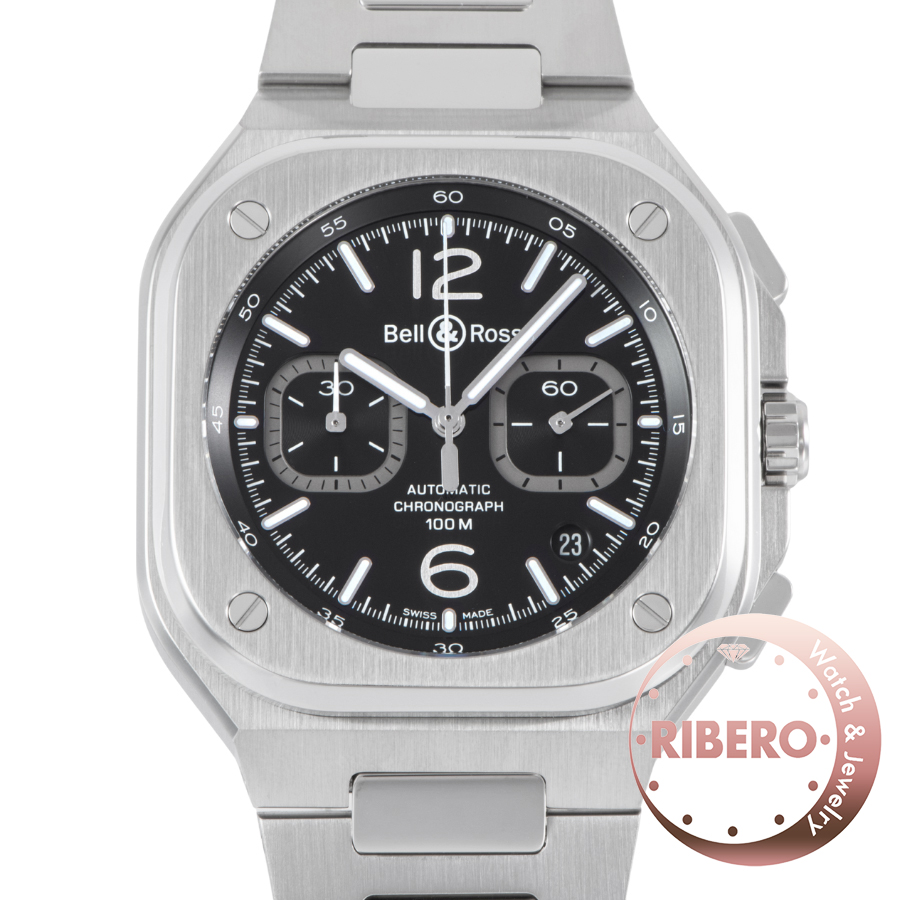 ベル＆ロス BR05 ブラックスチール クロノグラフ BR05C-BL-ST/SST