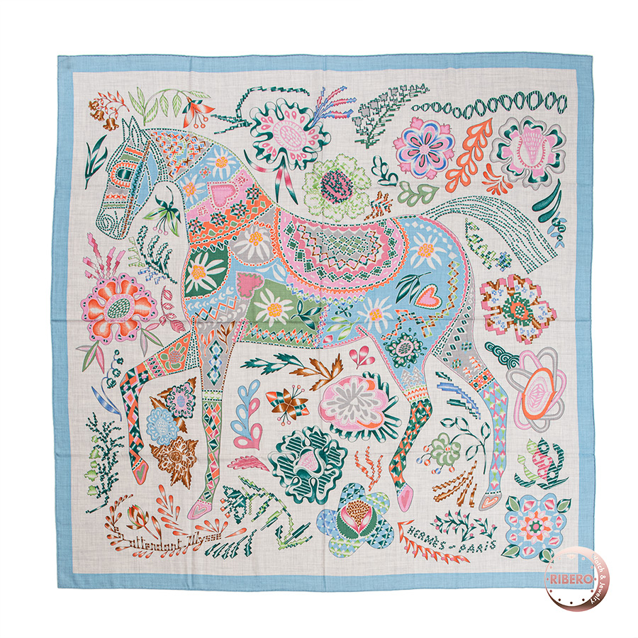 エルメス カレジェアン En Attendant Ulysse オデュッセウスを待ちながら カレ140 ショール