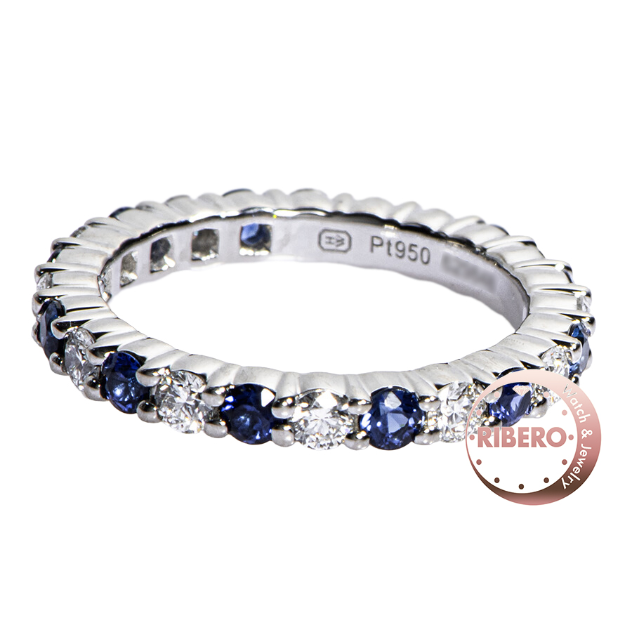 ハリーウィンストン ラウンドカット サファイア＆ダイヤモンド プロングセット リング 9号