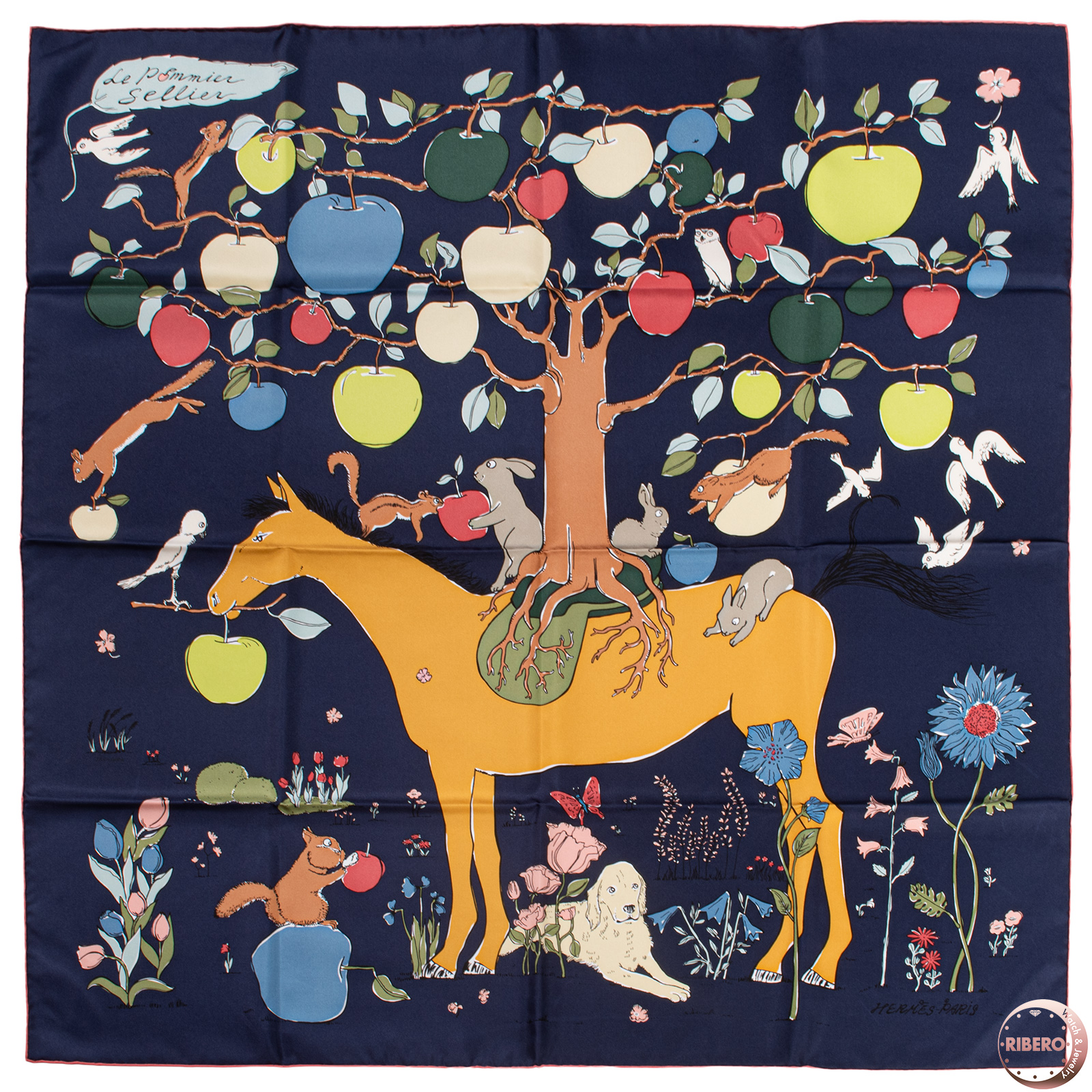 エルメス カレ90 Le Pommier Sellier ル ポミエ セリエ スカーフ 004307S 10